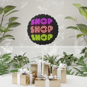 SHOP SHOP SHOP Balloons (Round and Heart-shaped), 11"