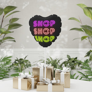 SHOP SHOP SHOP Balloons (Round and Heart-shaped), 11"