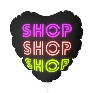 SHOP SHOP SHOP Balloons (Round and Heart-shaped), 11"